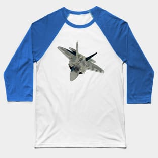 Fighter aircraft cartoon illustration Baseball T-Shirt